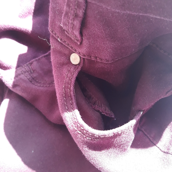 Maroon High Rise Pants - Picture 7 of 11